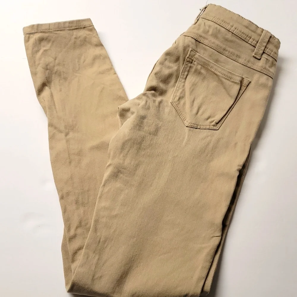 Tan Straight Leg Jeans